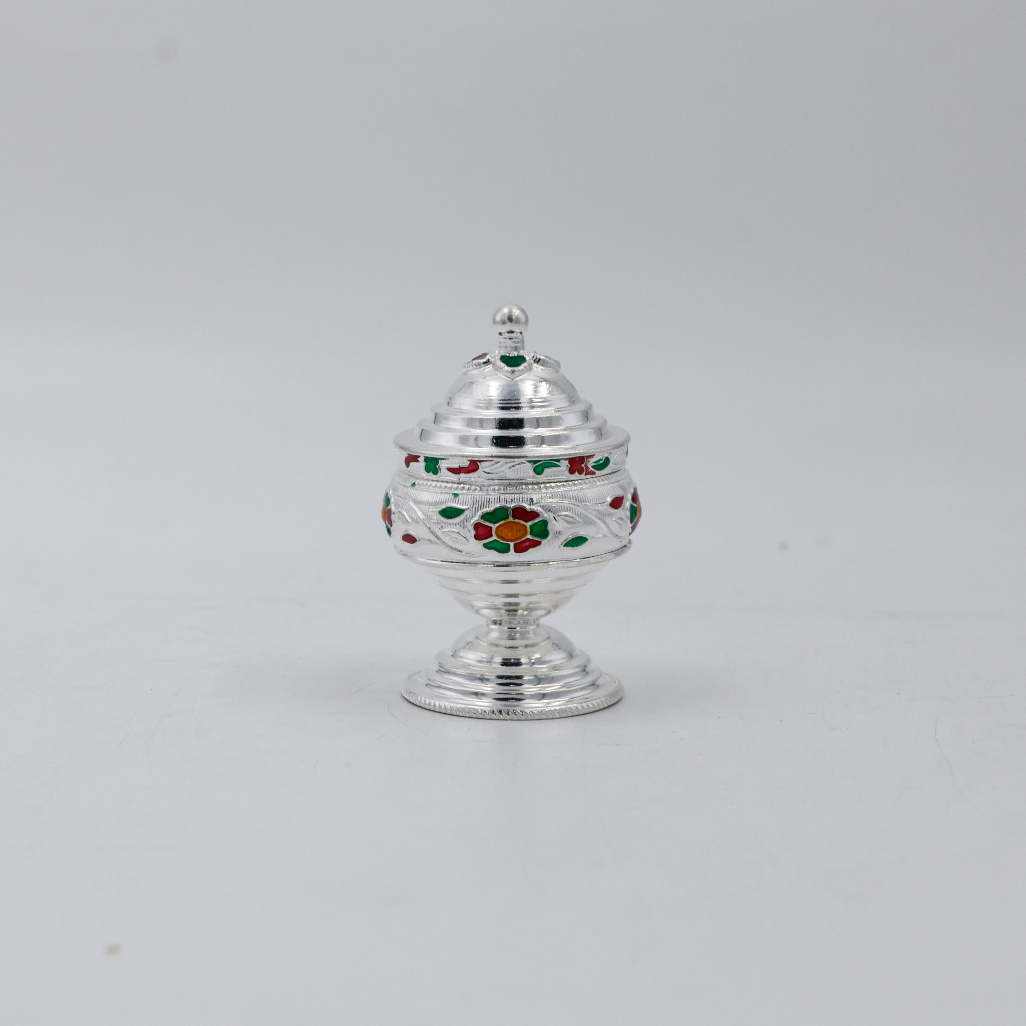 New Akshaya Jewellers - Silver Kum Kum Dabbi